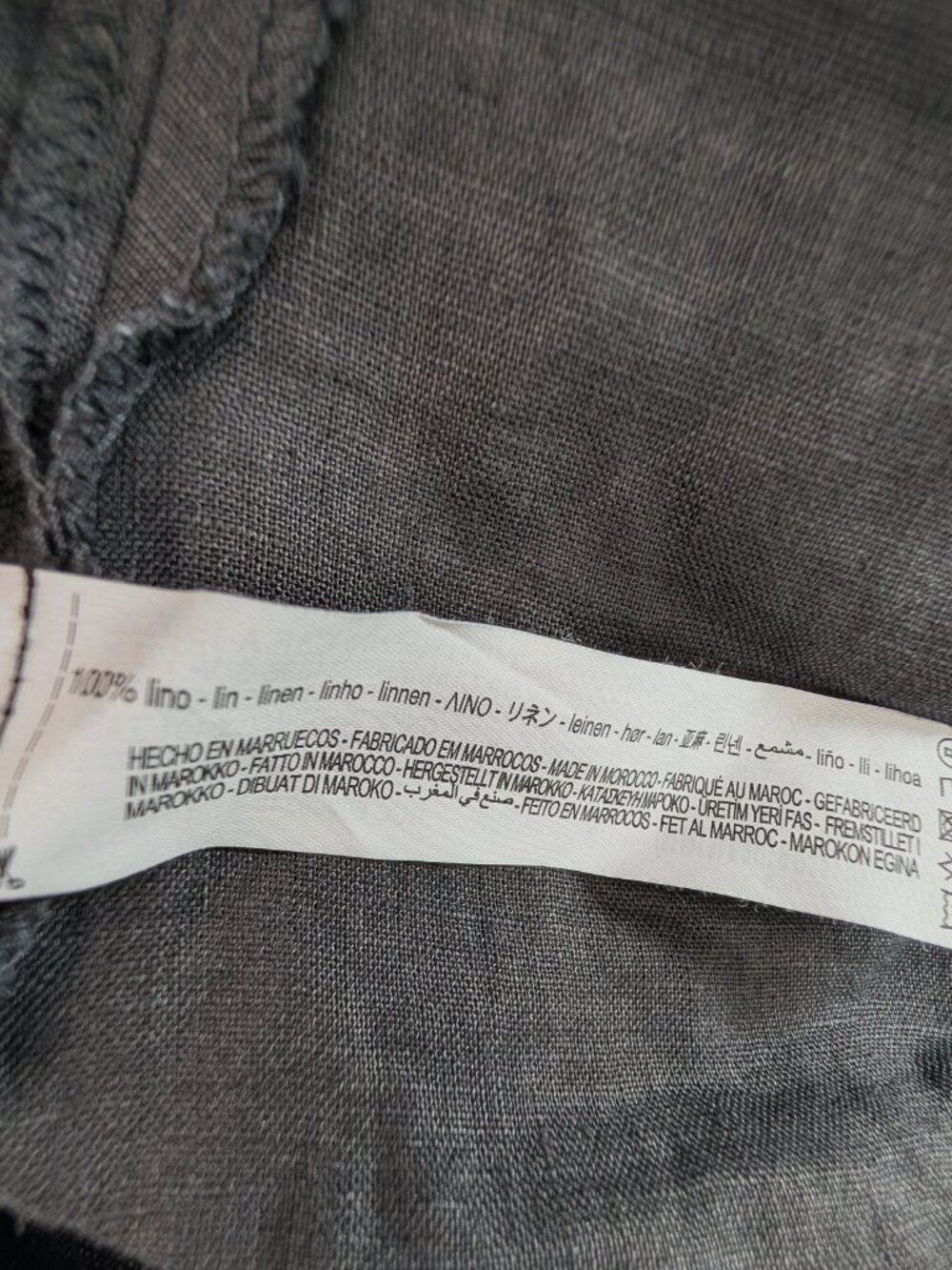 Zara 100% Linen Wide Leg Pants Womens Size XL Black Drawstring Pull-on New NWT - Picture 11 of 11